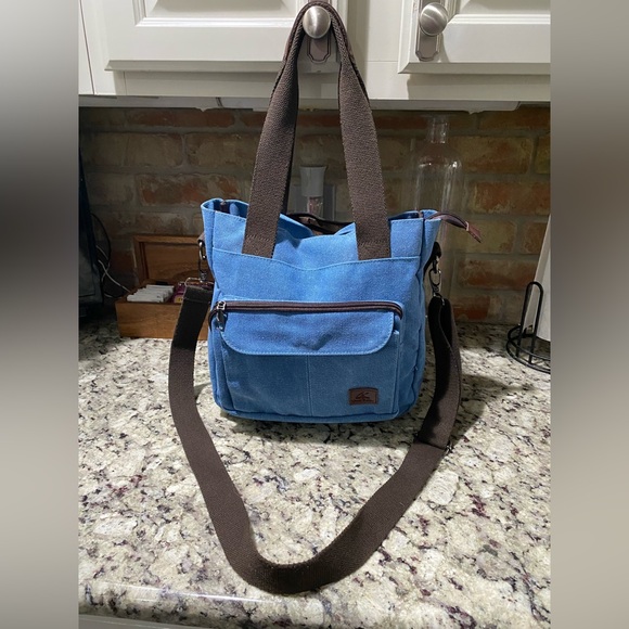 Handbags - Blue denim canvas tote/shoulder/crossbody bag -women’s.